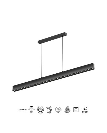 HANOK * LÁMPARA LINEAL LED 38W 3000K 50º NEGRA